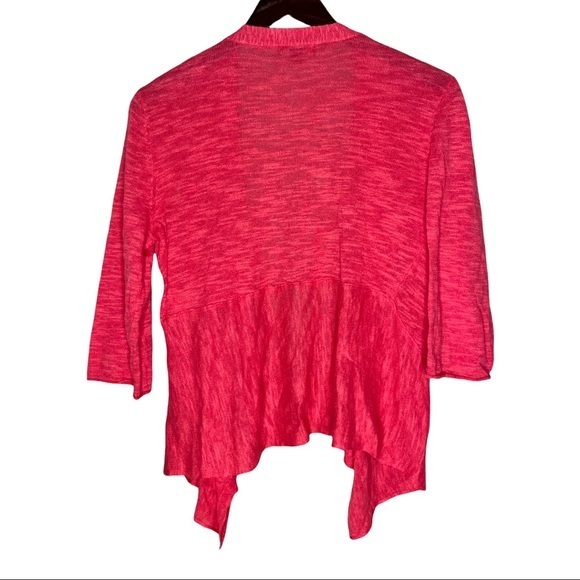 ALFANI OPEN FRONT LINEN BLEND CARDIGAN FLAMENCO PINK NWT S M - Picture 3 of 12